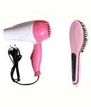 Bentag Combo of Hair Dryer and Fast hair straightener Brush ( Pink )