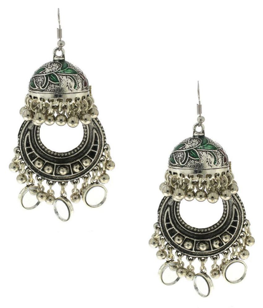 Anuradha Art Silver Oxide Finish Styled With Mina Work Navratri Special ...