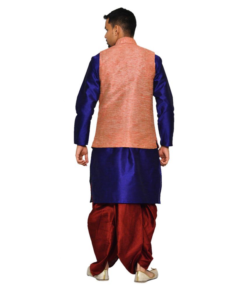 violet shirt with dhoti