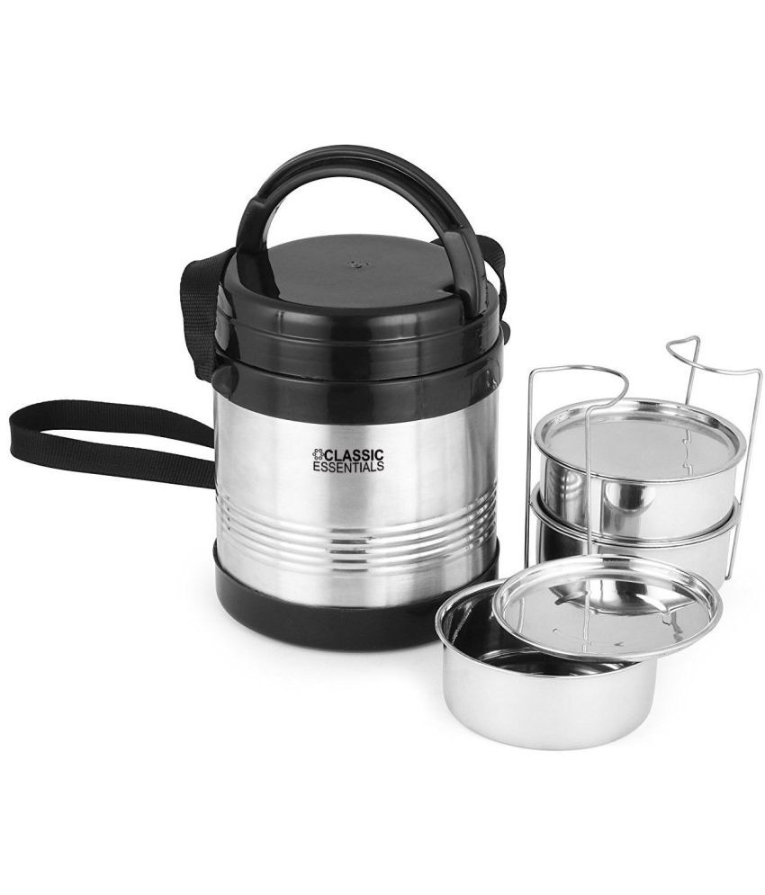 Classic Essentials Black Stainless Steel Lunch Box Buy Online at Best