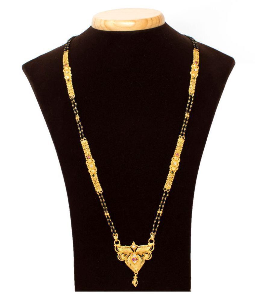 Imc Deals Indian Mangalsutra 22k Gold Plated Black Beads 26