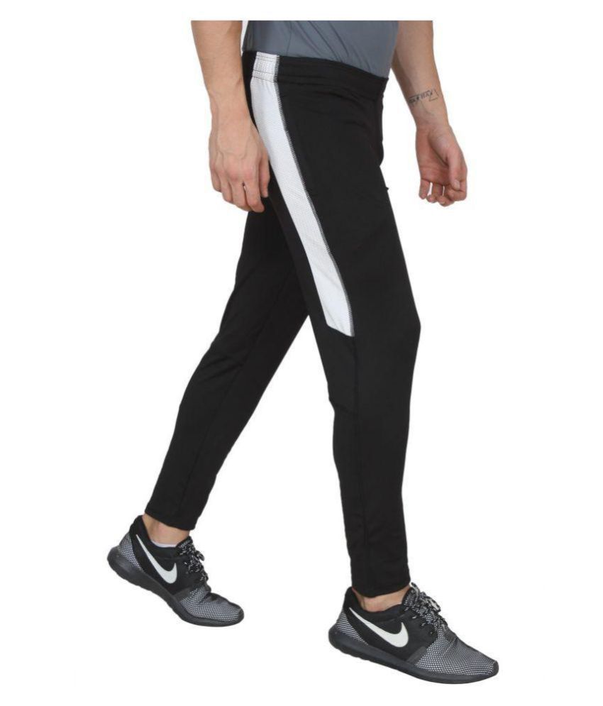 nike black polyester lycra trackpants