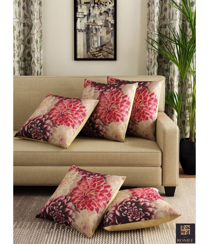     			Romee Set of 5 40X40 cm (16X16) Cushion Covers Floral Themed
