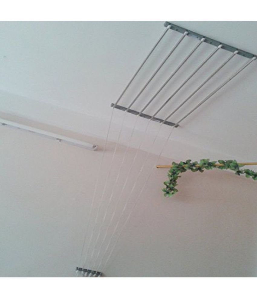 Wel Tech Stainless Steel Rust Proof Ceiling Cloth Hanger Rack Roof