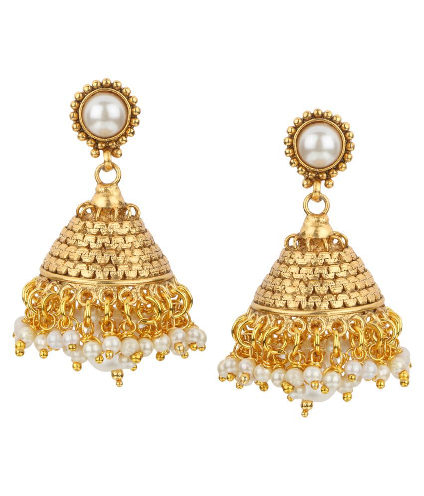 Adiva Jhumki Wedding White Copper Jhumka Earring for Women - Buy Adiva ...