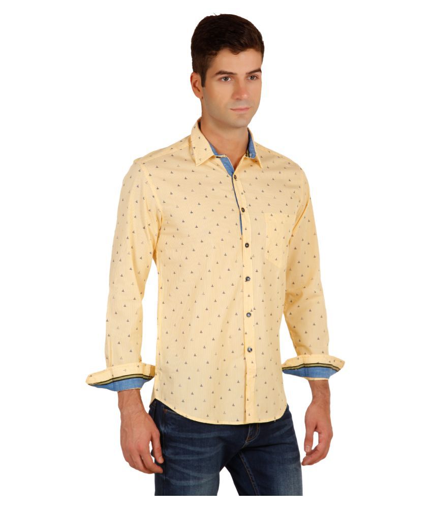 Provogue Yellow Casual Slim Fit Shirt - Buy Provogue Yellow Casual Slim ...