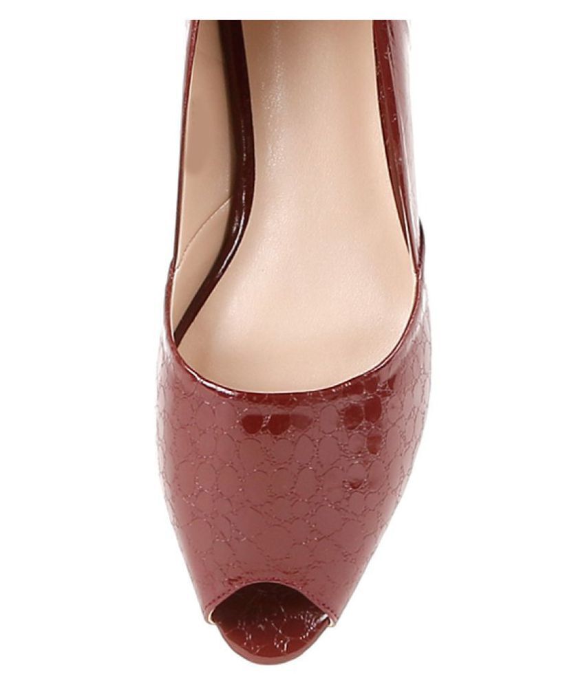 maroon pointed flats