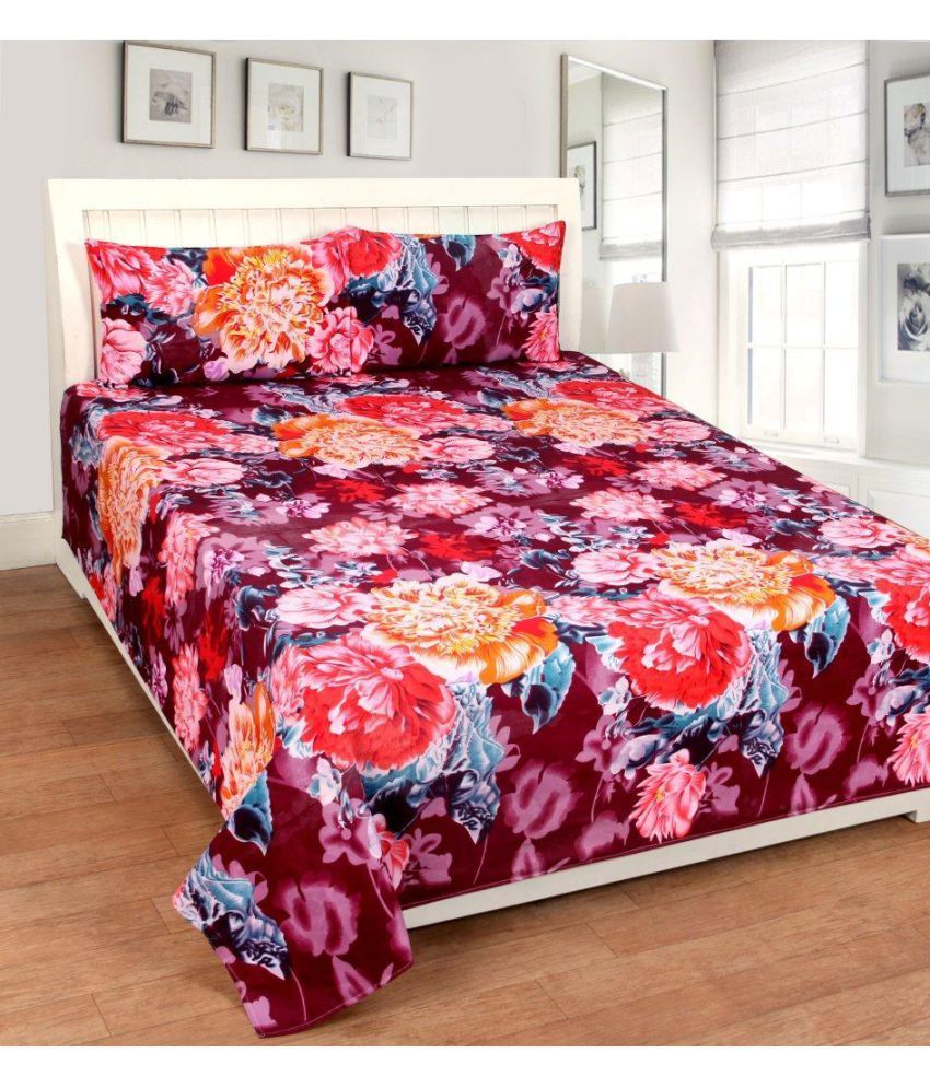 Homesense Poly Cotton Double Bedsheet With 2 Pillow Covers Buy