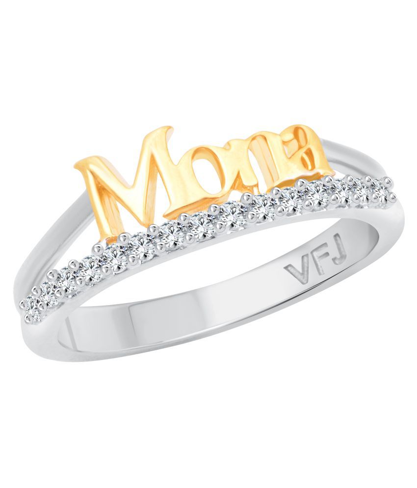     			Vighnaharta Romantic Word "MONA" CZ Rhodium Plated Alloy Ring for Women and Girls - [VFJ1266FRR9]