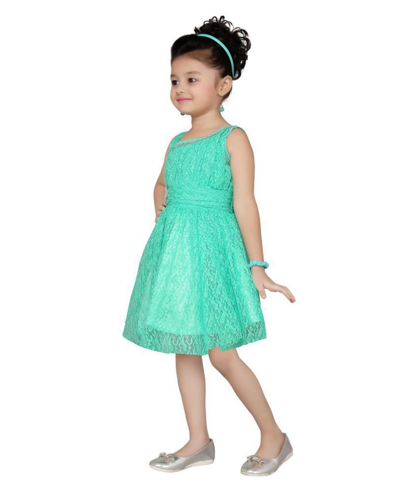 green colour party frocks