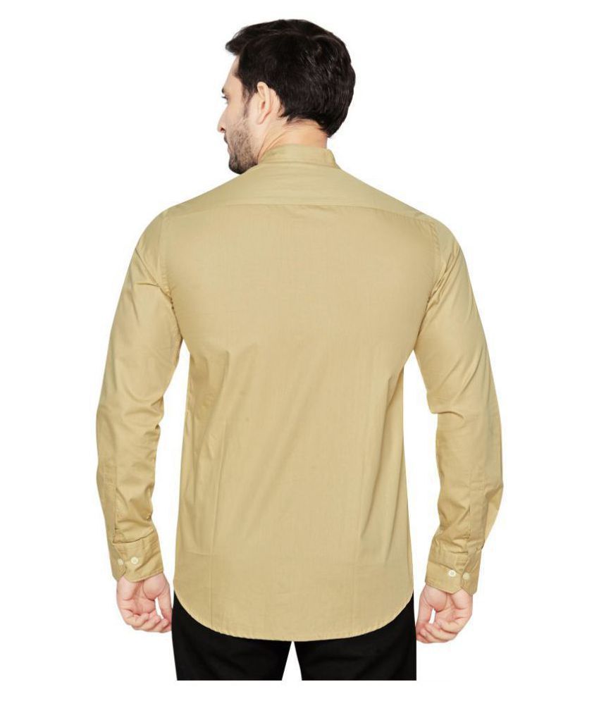 Globalrang Khaki Regular Fit Formal Shirt - Buy Globalrang Khaki ...