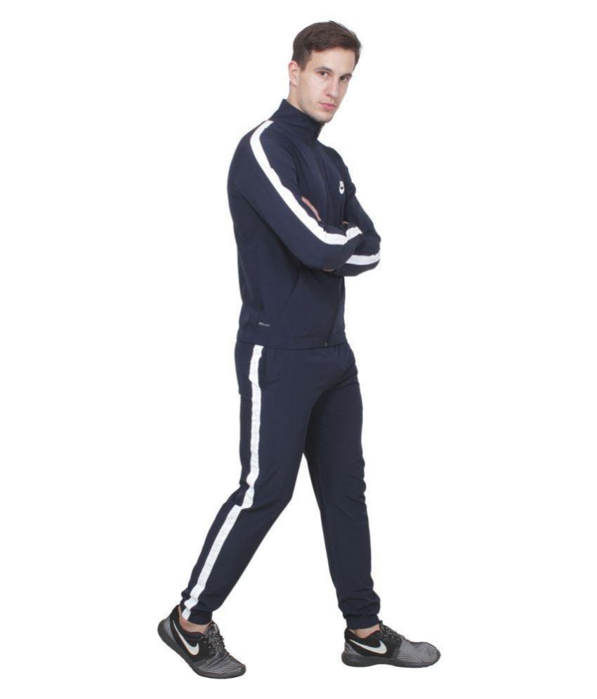 nike navy polyester lycra tracksuit