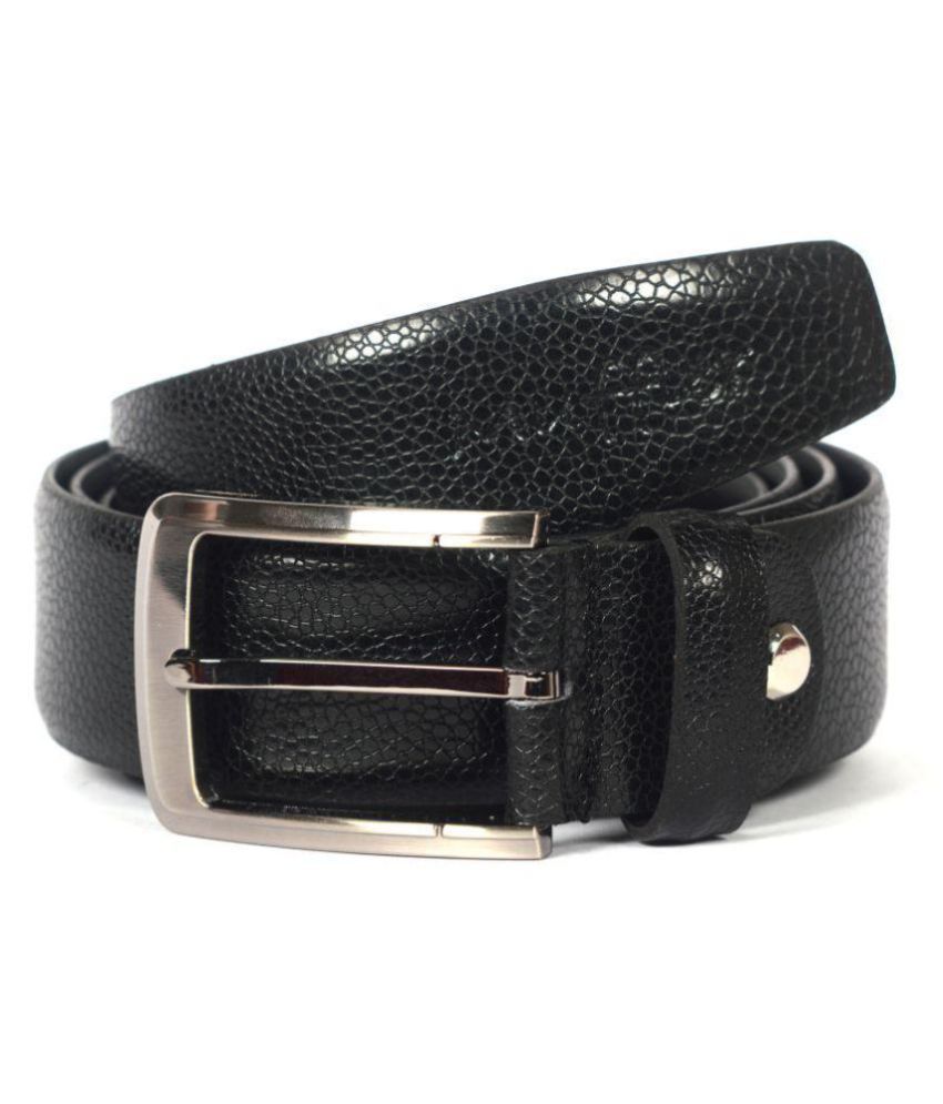 Muffler Black Leather Formal Belt: Buy Online at Low Price in India ...