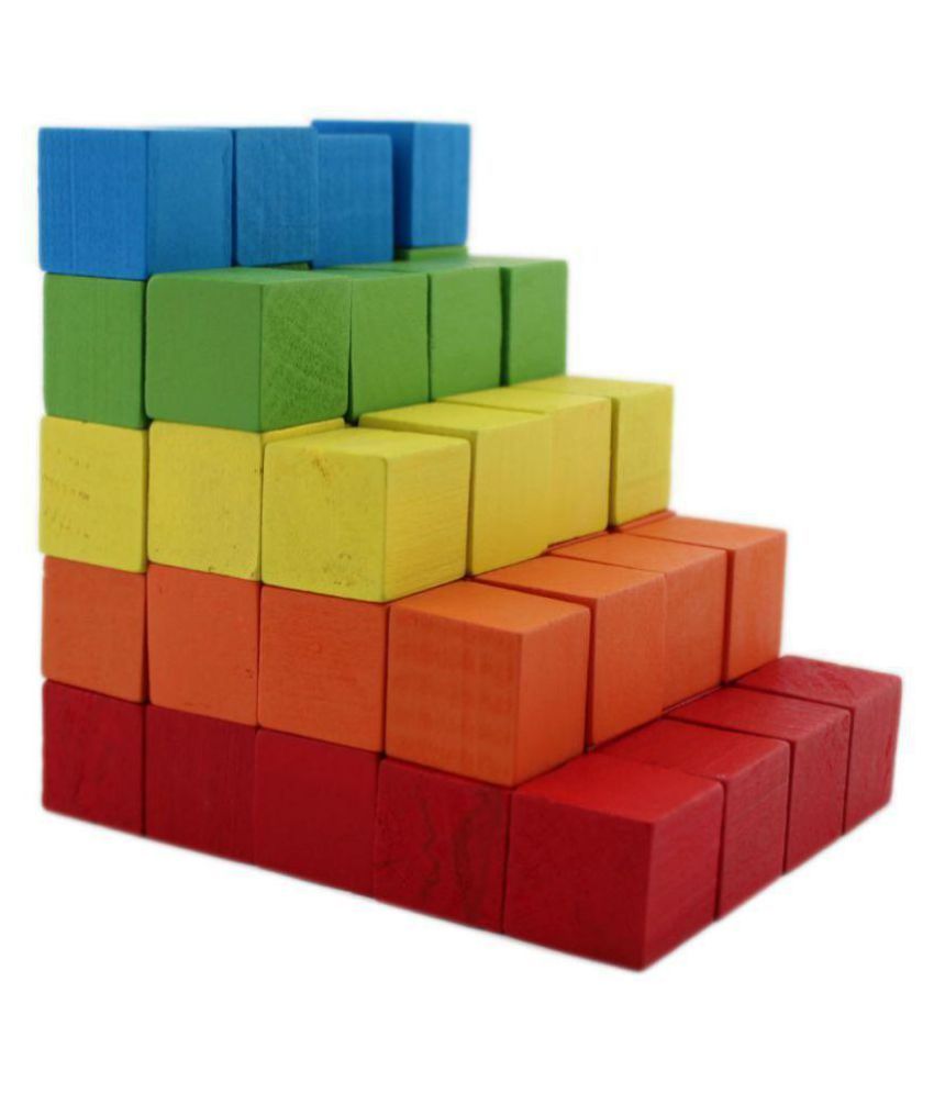 Colored Wooden Building Block Game 100 pcs (WNTb084) Buy Colored