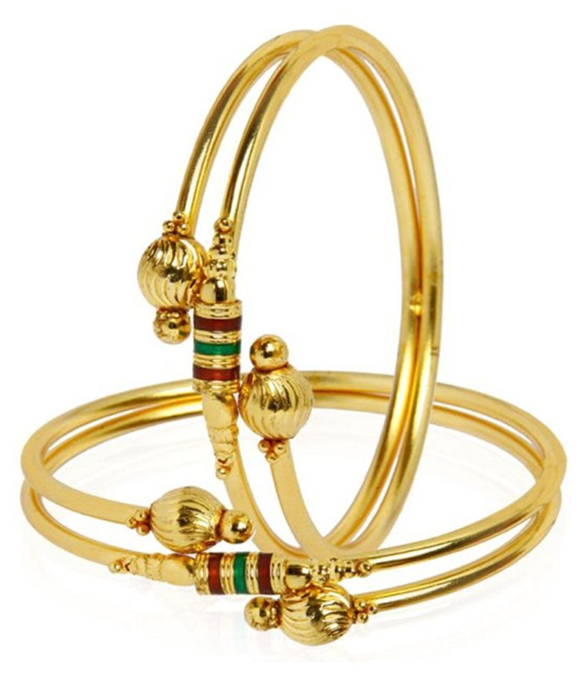 Aabhu Precious Gold Plated Jewellery Bangle kada Set Bracelet For Women