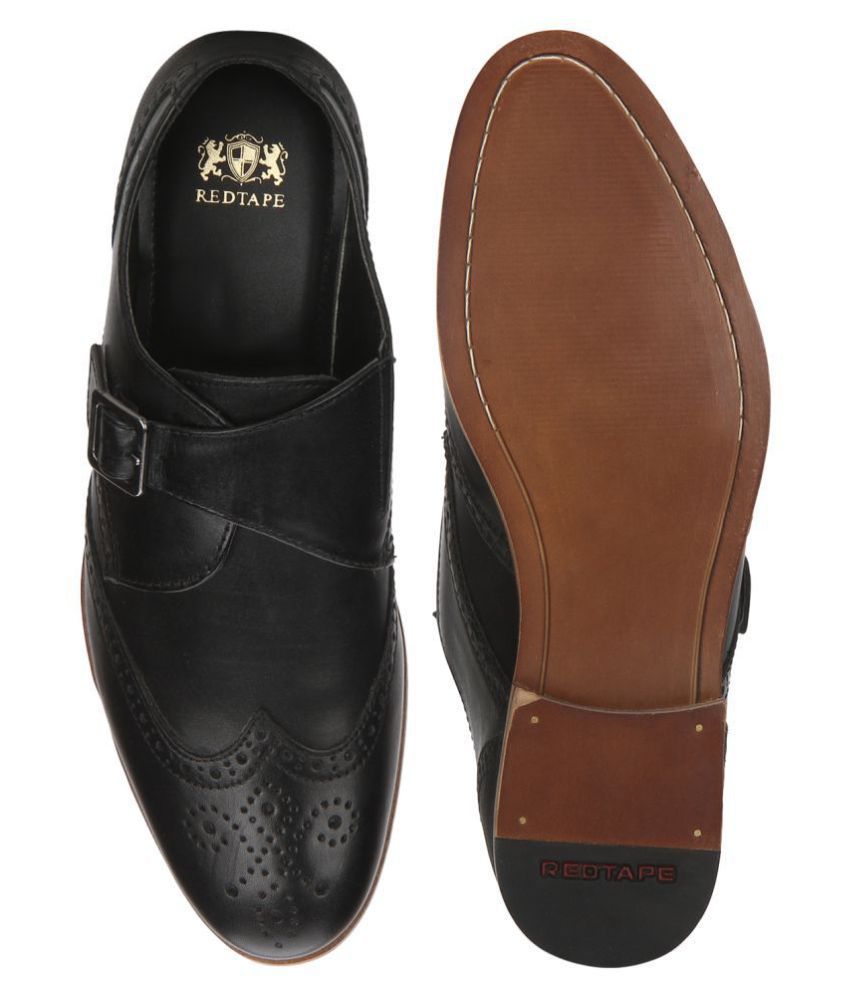 Red Tape Monk Strap Genuine Leather Black Formal Shoes Price in India ...