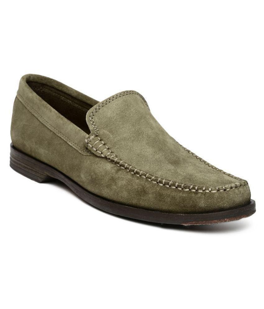 clarks green loafers