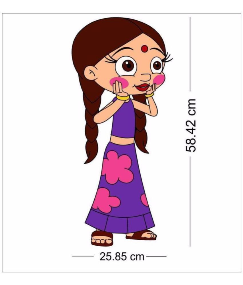Asian Paints Chhota Bheem Chutki with Laddoos Vinyl Multicolour Wall