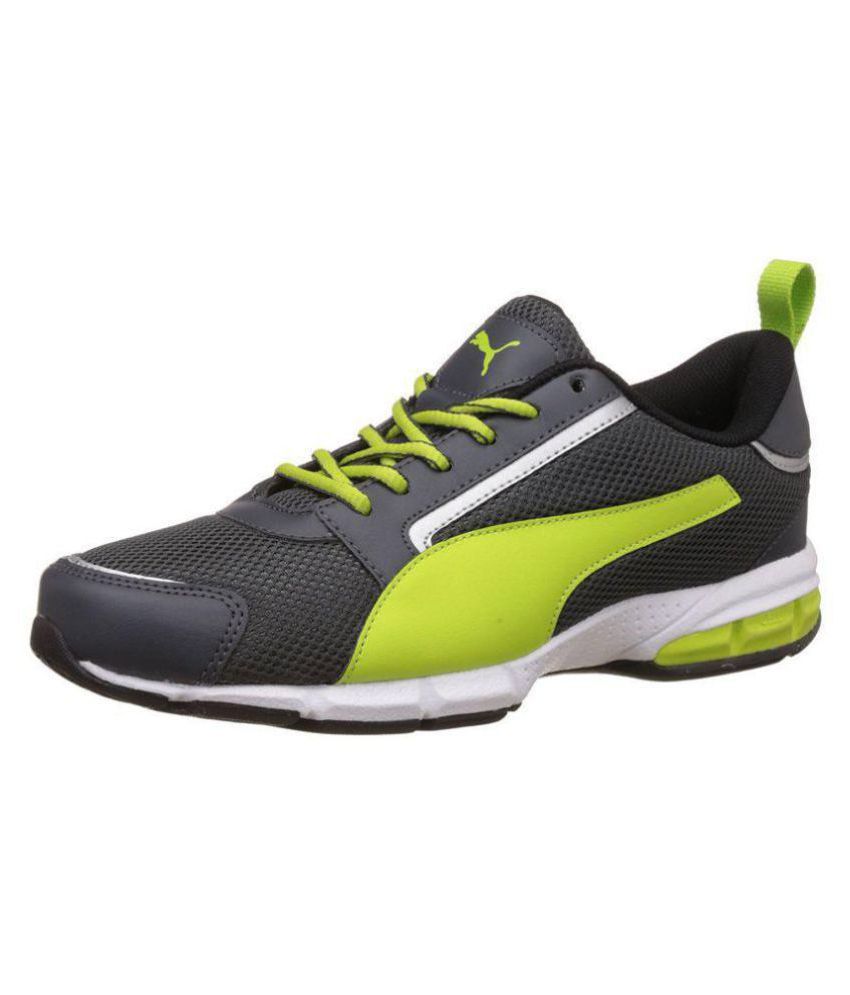 Puma Men's Black and Green Running Shoes - Buy Puma Men's Black and ...