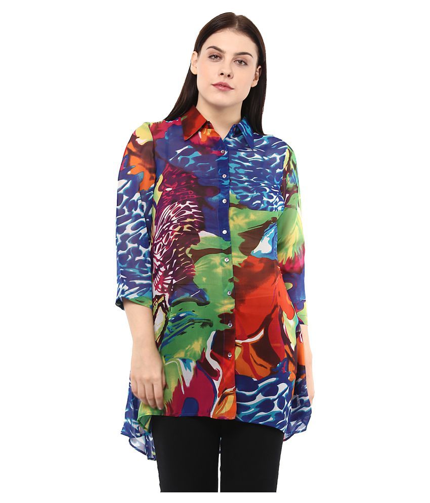 100 polyester plus size tops