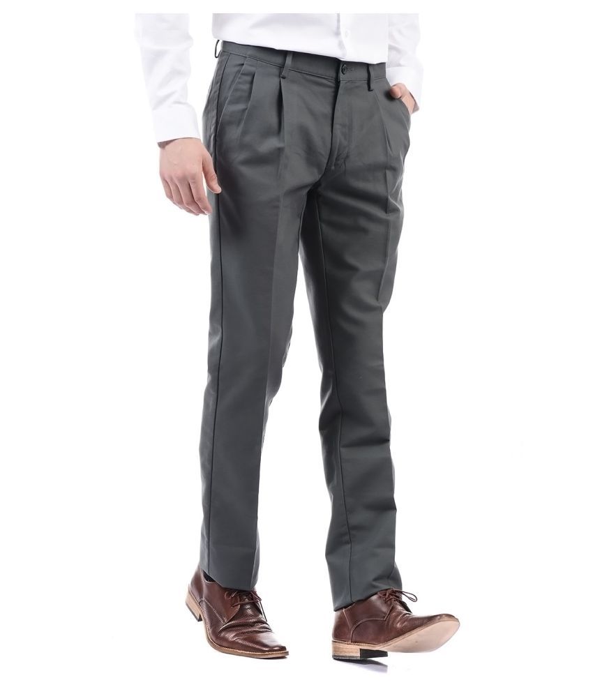 grey pleated trousers mens