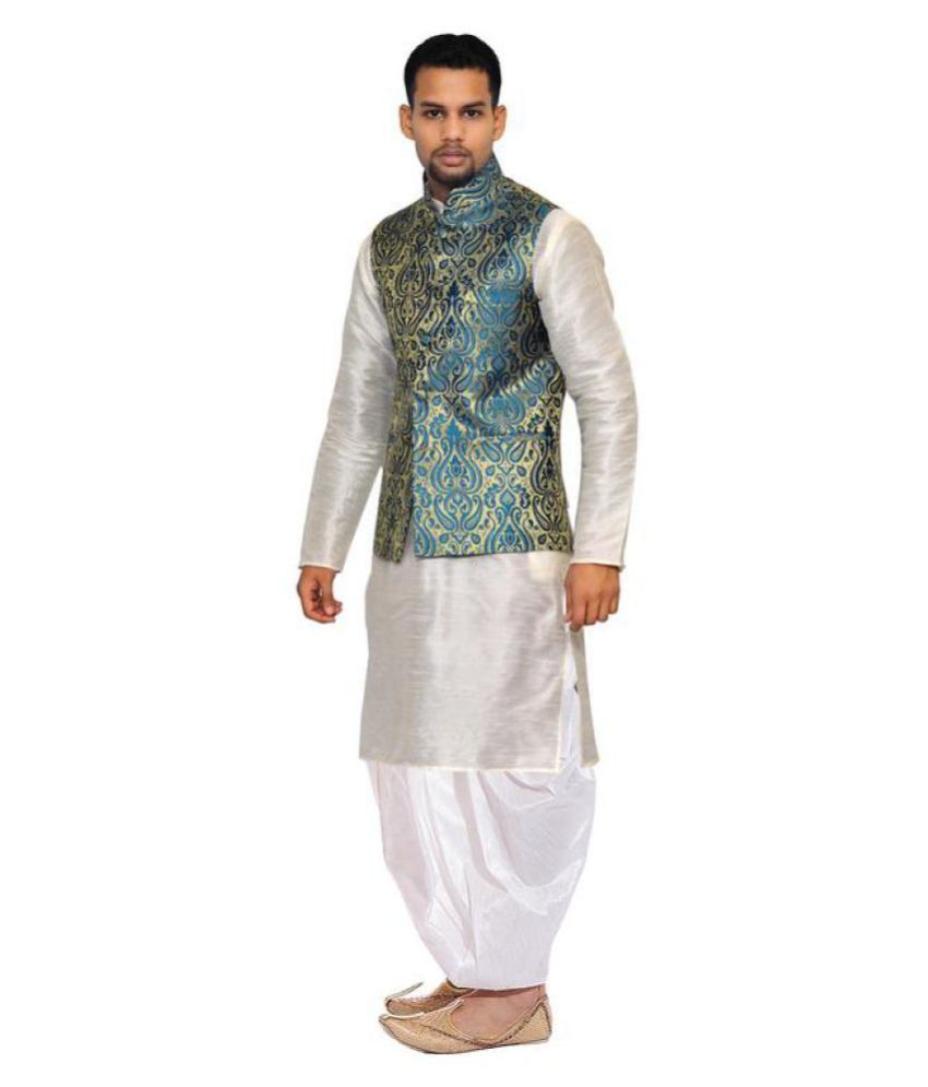 AMG Multi Silk Dhoti Kurta Set Pack of 2 - Buy AMG Multi Silk Dhoti ...