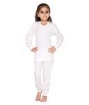 Vimal Jonney Single Girls Cotton Blend Thermal Top & Bottom Sets ( White )