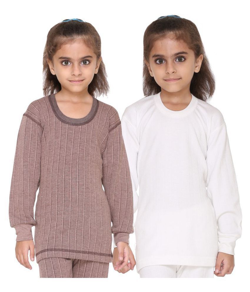    			Vimal Jonney Multicolour Cotton Blend Thermal Top - Pack of 2