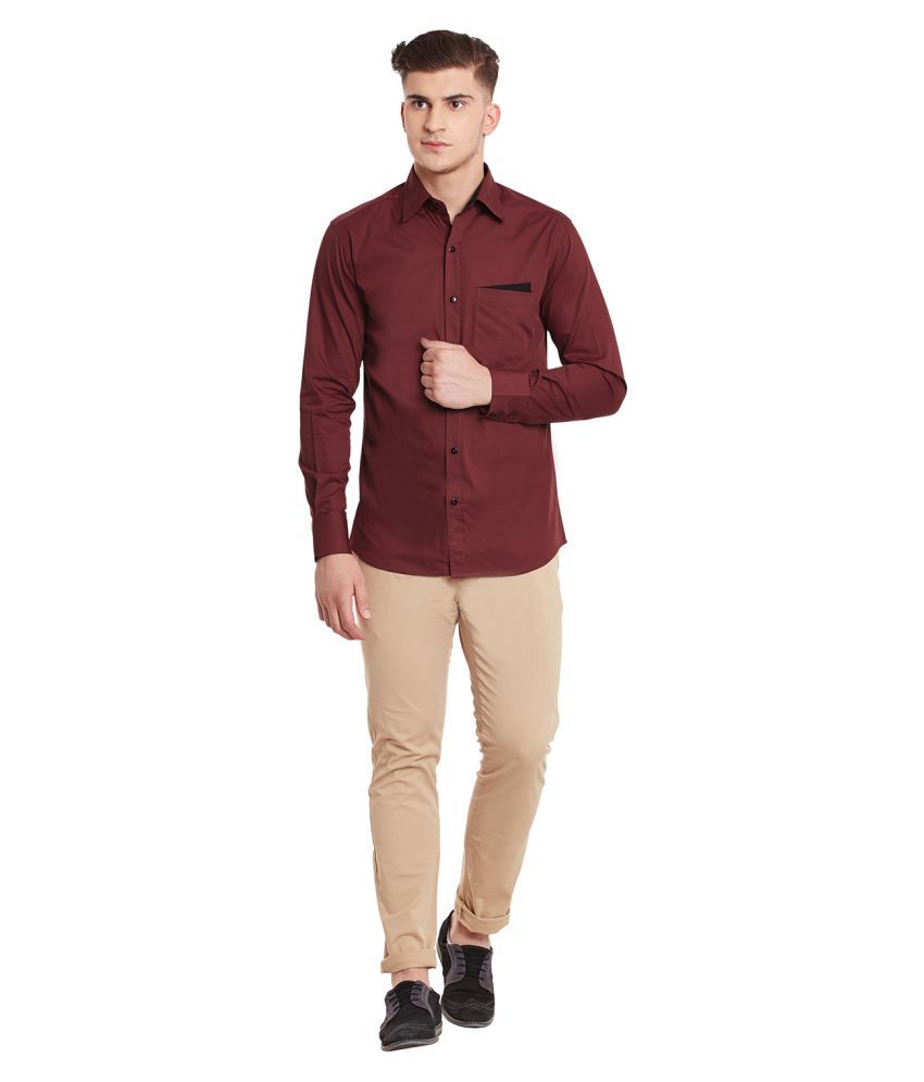 formal maroon shirt combination