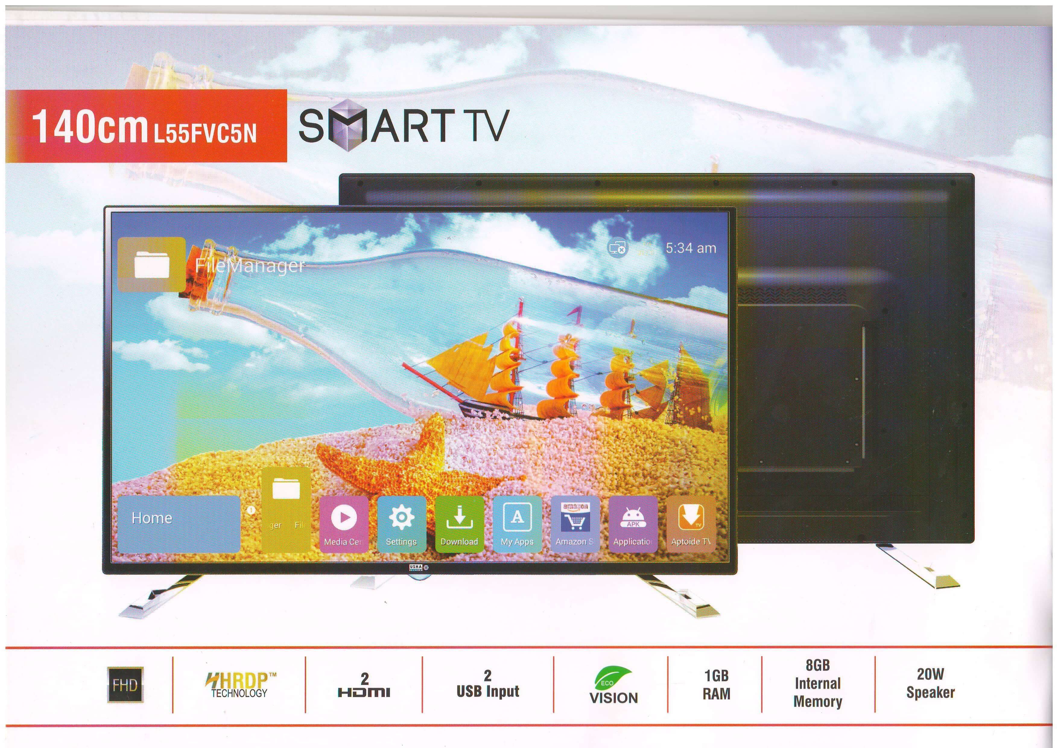 Buy USHA SHRIRAM L55FVC5N 140 cm 55 Full HD FHD LED Television USHA SHRIRAM L55FVC5N 140 cm 55 Full HD FHD LED Television