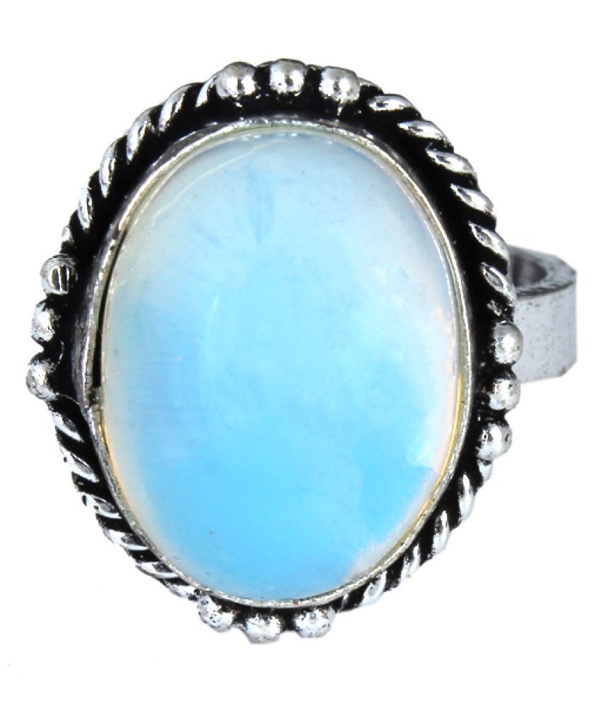 Waama Jewels Traditional & Ethnic Silver Plated Finger Ring Agate Stone ...