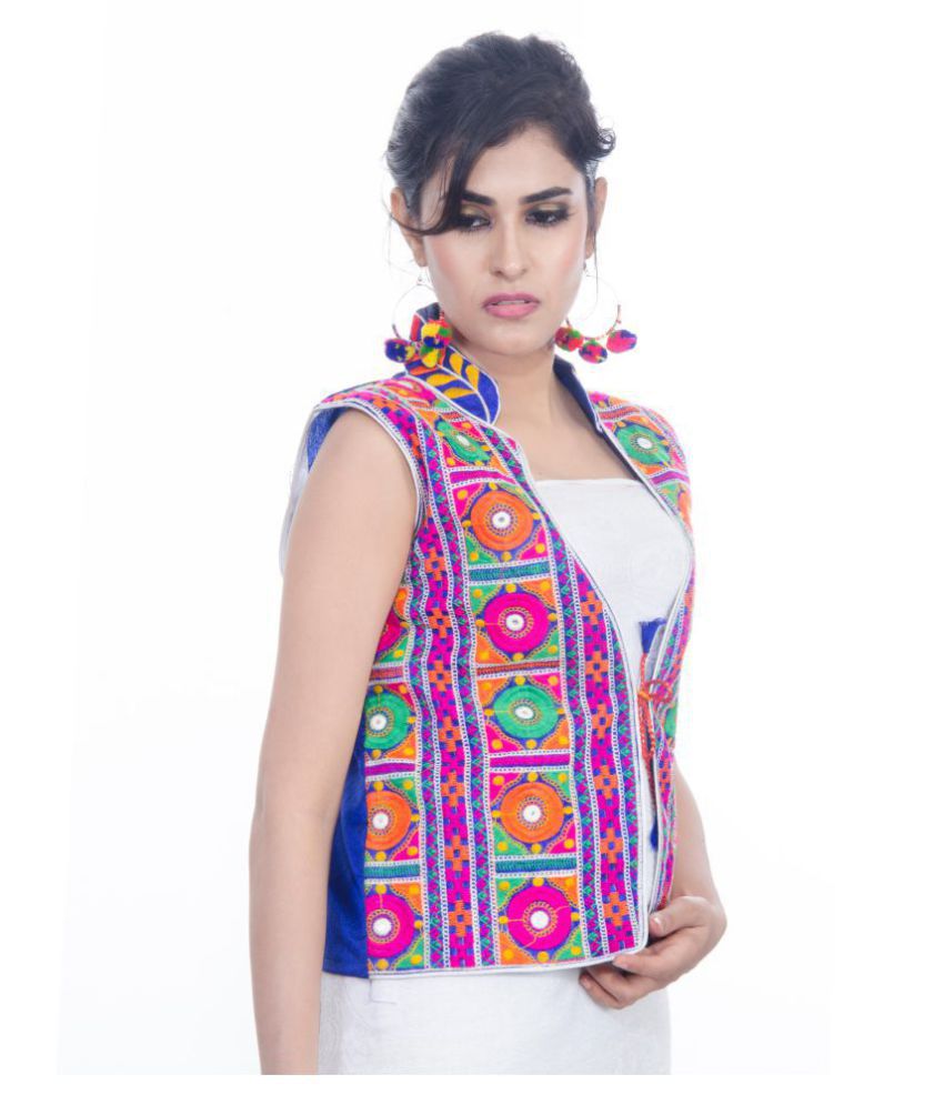 Buy Banjara India Cotton Blend Blue Ethnic Jacket Online at Best Prices ...