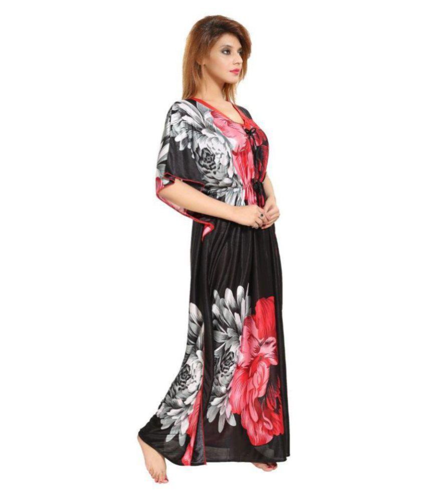 Buy Bluemoon garments Satin Nighty & Night Gowns Red Online at Best