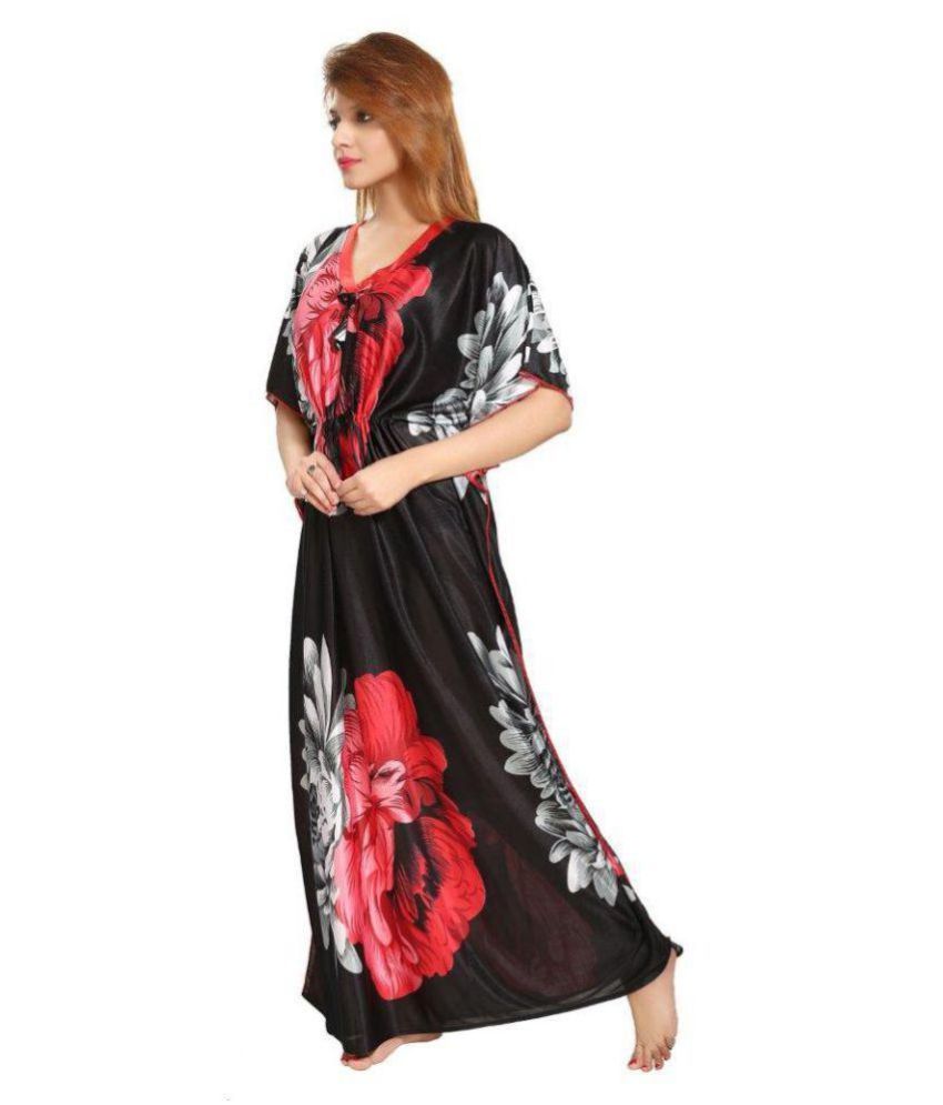 Buy Bluemoon garments Satin Nighty & Night Gowns Red Online at Best