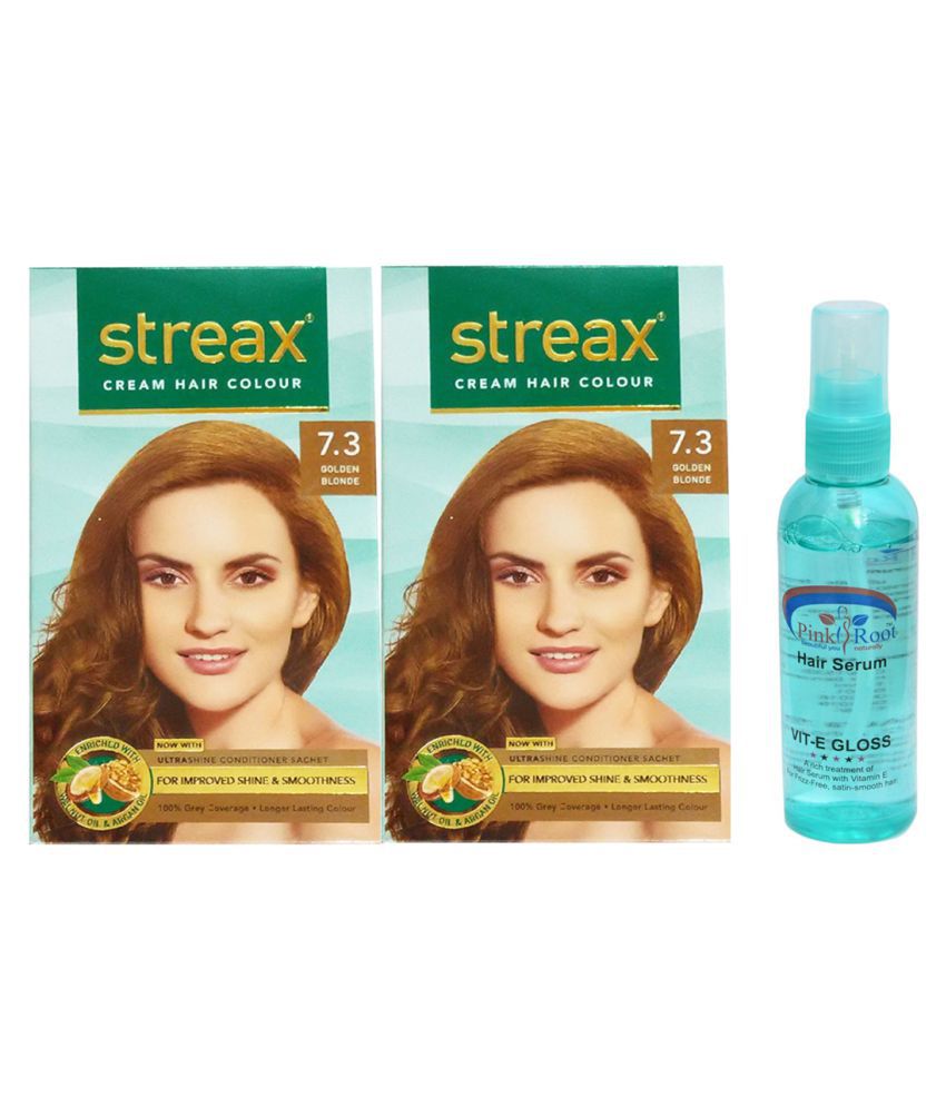 Streax Hair Colour Golden Blonde Mini No.() With Pink Hair Serum Pack Of  3: Buy Streax Hair Colour Golden Blonde Mini No.() With Pink Hair Serum  Pack Of 3 at Best Prices
