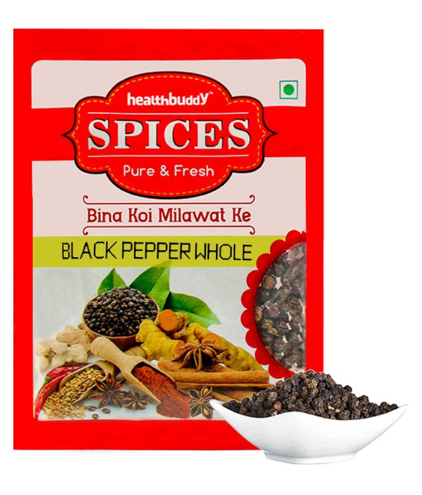 HealthBuddy Pure & Fresh Black Pepper Whole 50 gms + Oregano Flakes 250 gms + sounf 100 gms