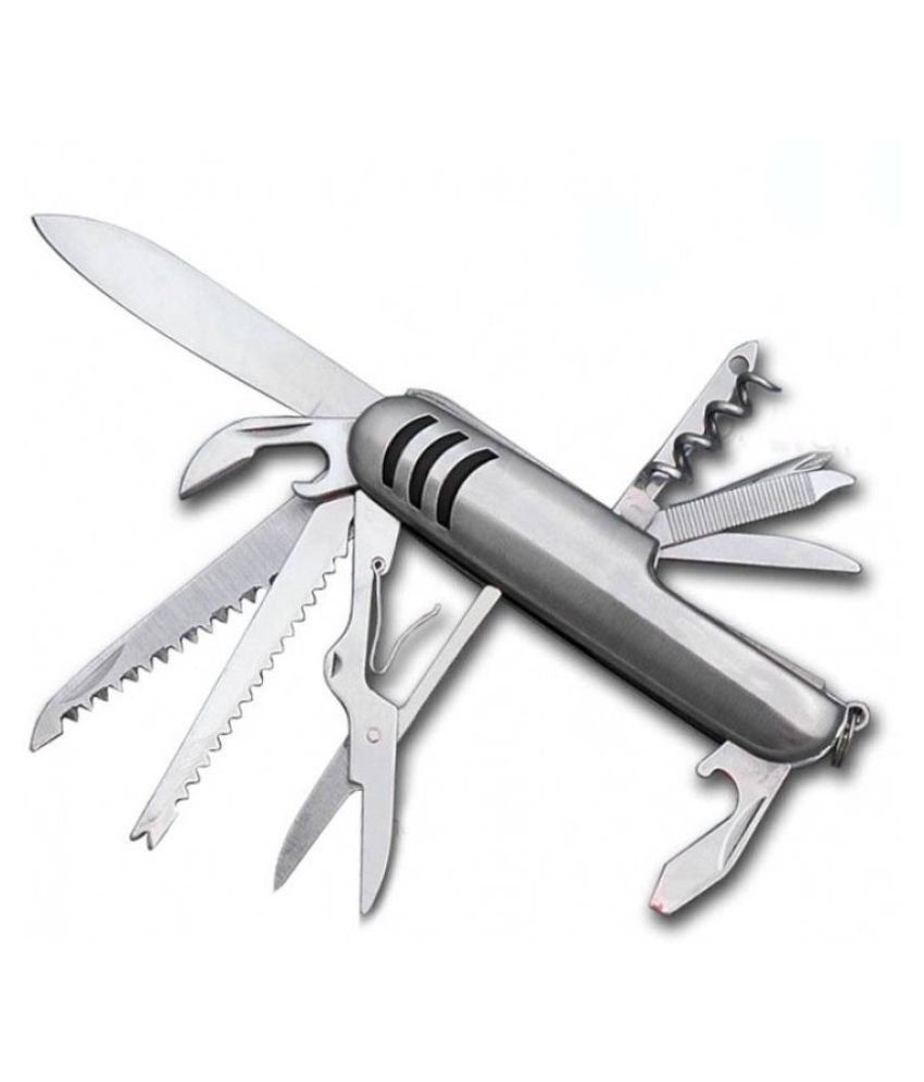Tuelip 12 in 1 Silver Swiss Knife Stainless Steel