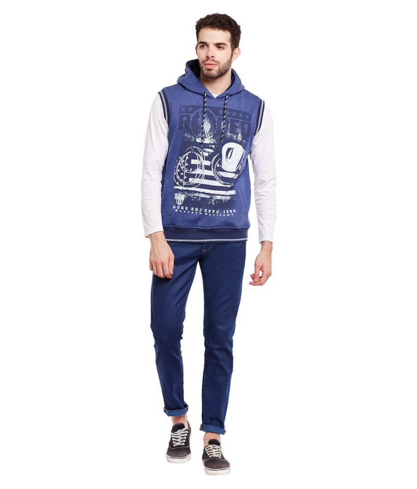blue v neck sweatshirt