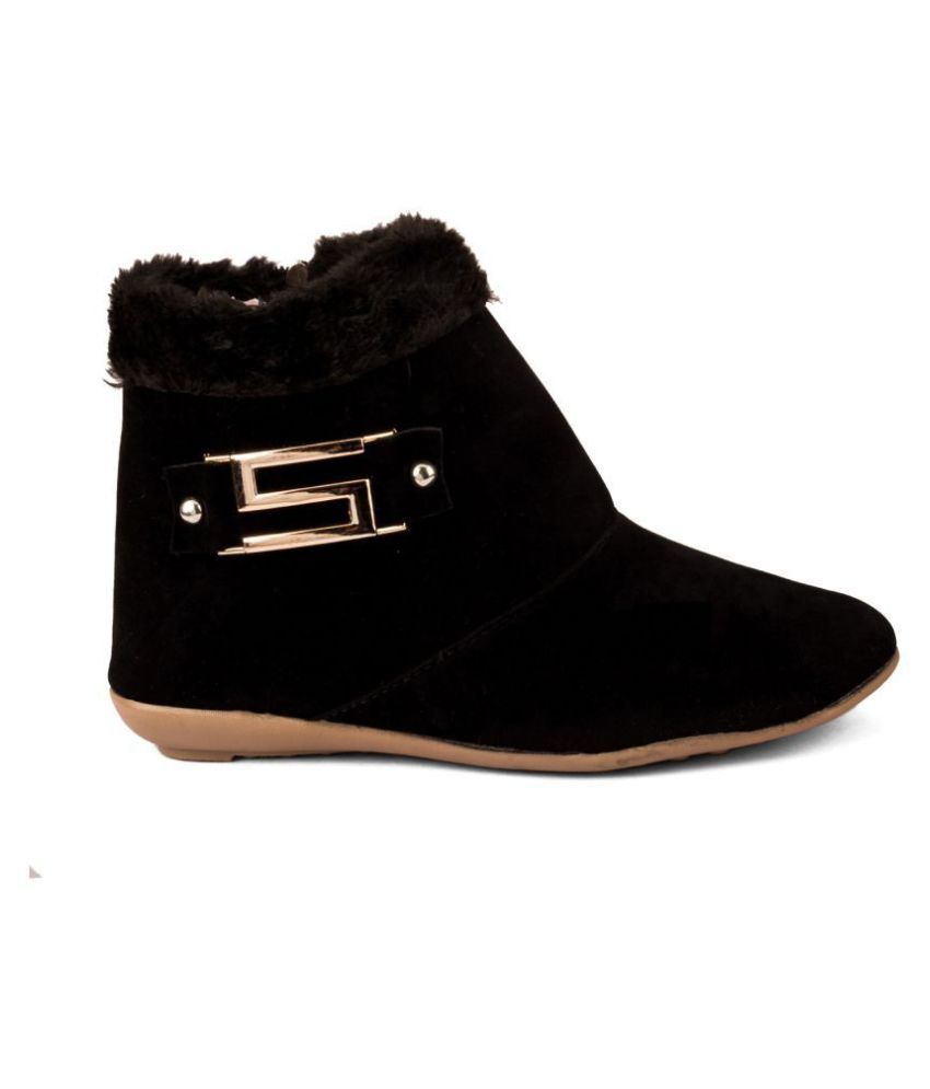 Cute Fashion Black Ankle Length UGG Boots Price in India- Buy Cute Fashion Black Ankle Length ...