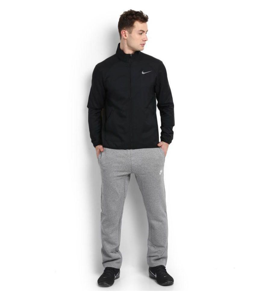 nike black polyester terry jacket