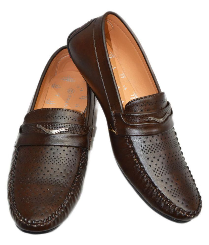 IMPORTED Slip On Genuine Leather Brown Formal Shoes Price in India- Buy ...
