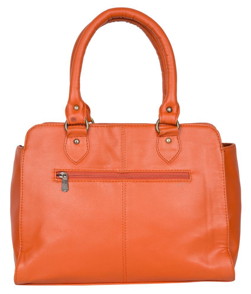 Bagsy Malone Orange Faux Leather Shoulder Bag - Buy Bagsy Malone Orange ...