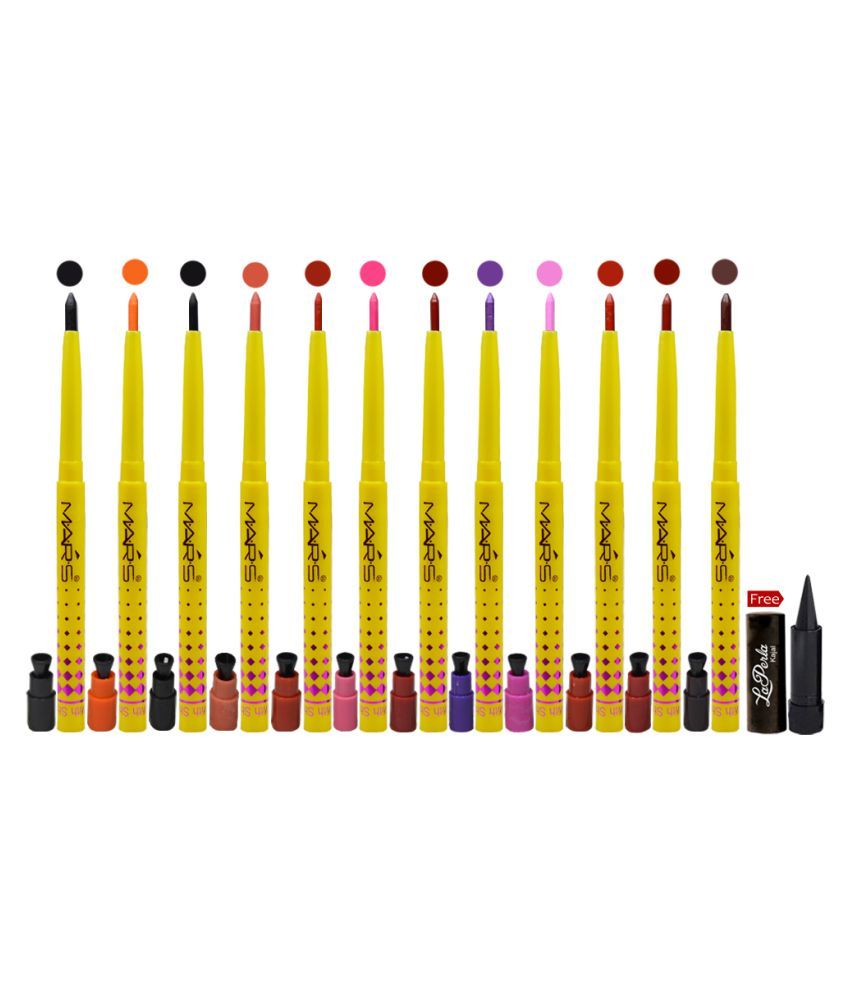     			Mars Waterproof Eye & Lip Liner Pencil Multicolor Pake of 12,