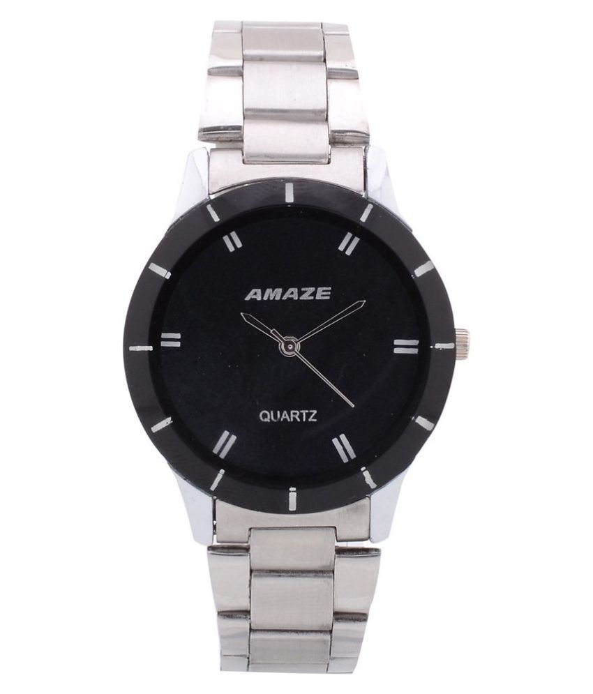 Amaze Black Analog Stainless Steel Round Watch Price in India: Buy ...