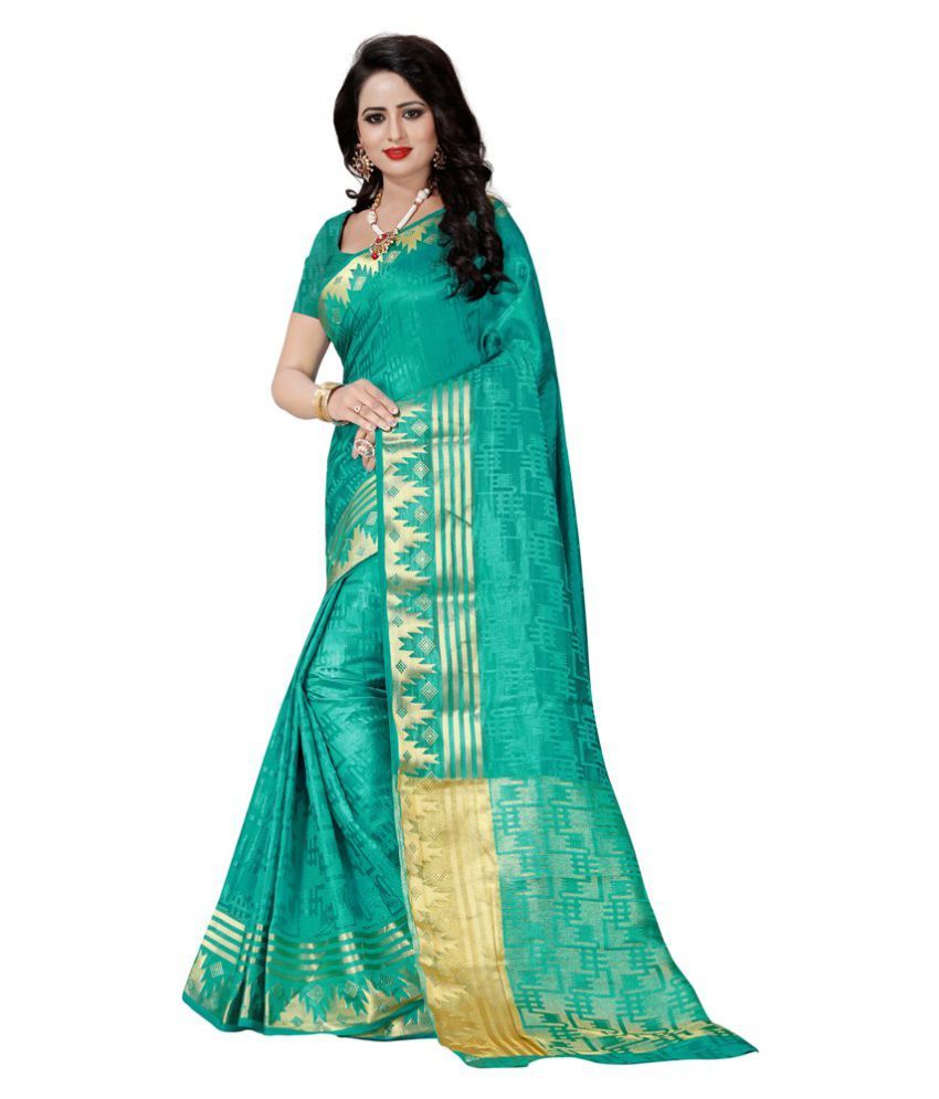 G Fashion Studio Blue Jacquard Saree Buy G Fashion Studio Blue