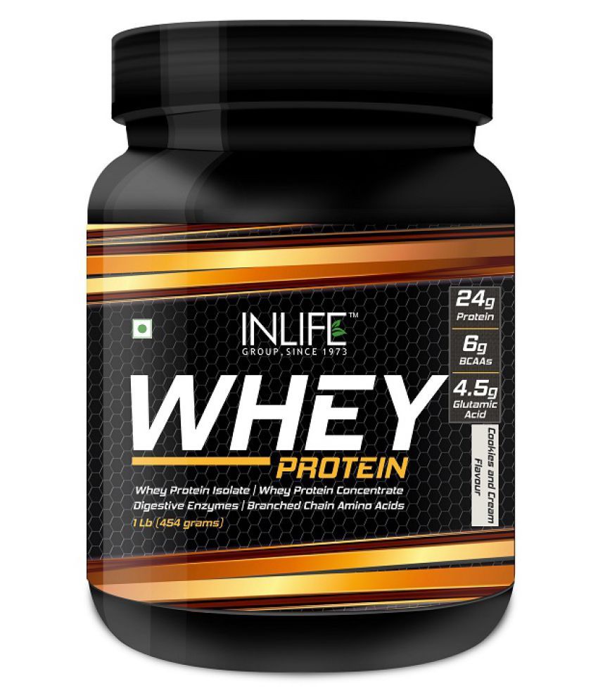 Inlife Whey Protein Powder Cookies and Cream Flavor(1lb) 454 gm: Buy