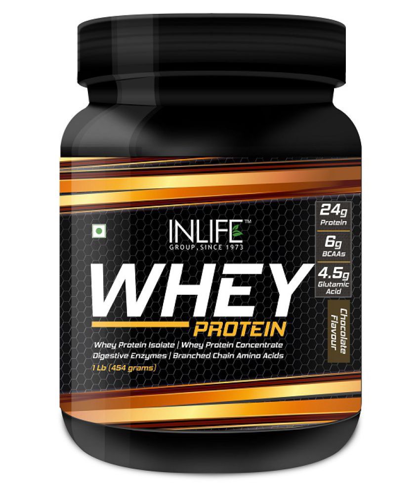 Inlife Whey Protein Powder + Digestive Enzymes(450gms) 1 lb: Buy Inlife