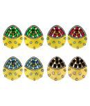 The Jewelbox Indo-Western Emerald Multicolor American Diamond CZ Gold Plated Stud Earring Combo For Women