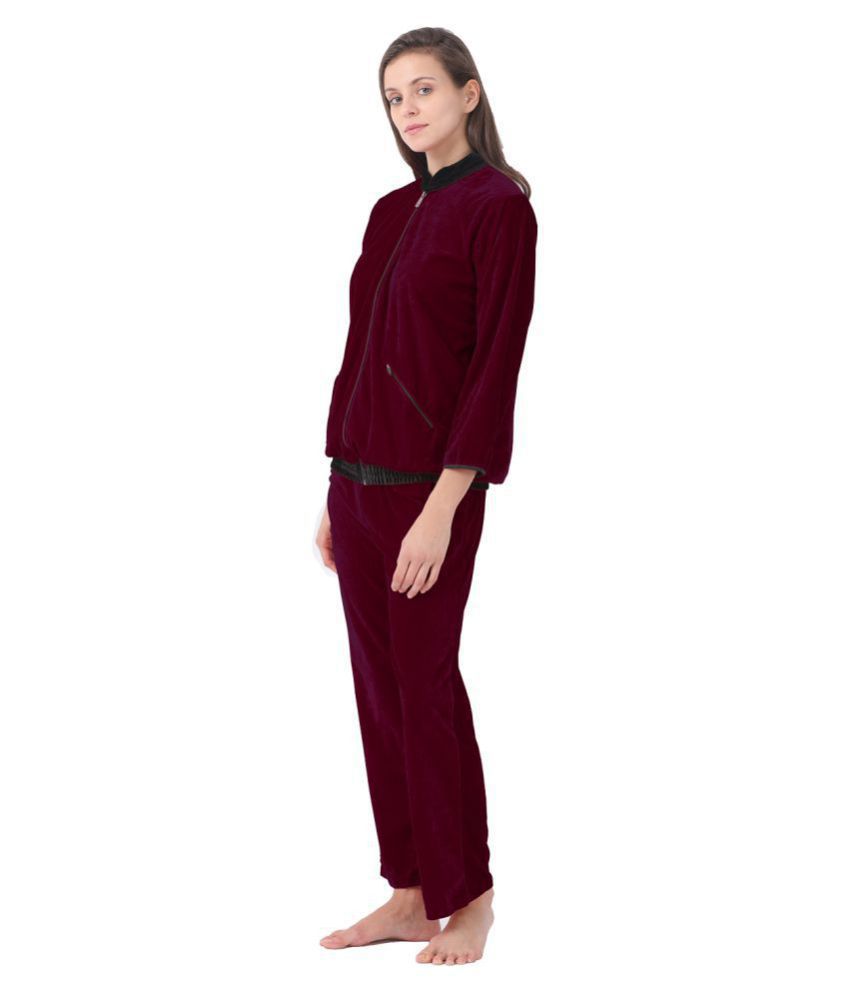 Buy Klamotten Velvet Nightsuit Sets - Purple Online at Best Prices in ...
