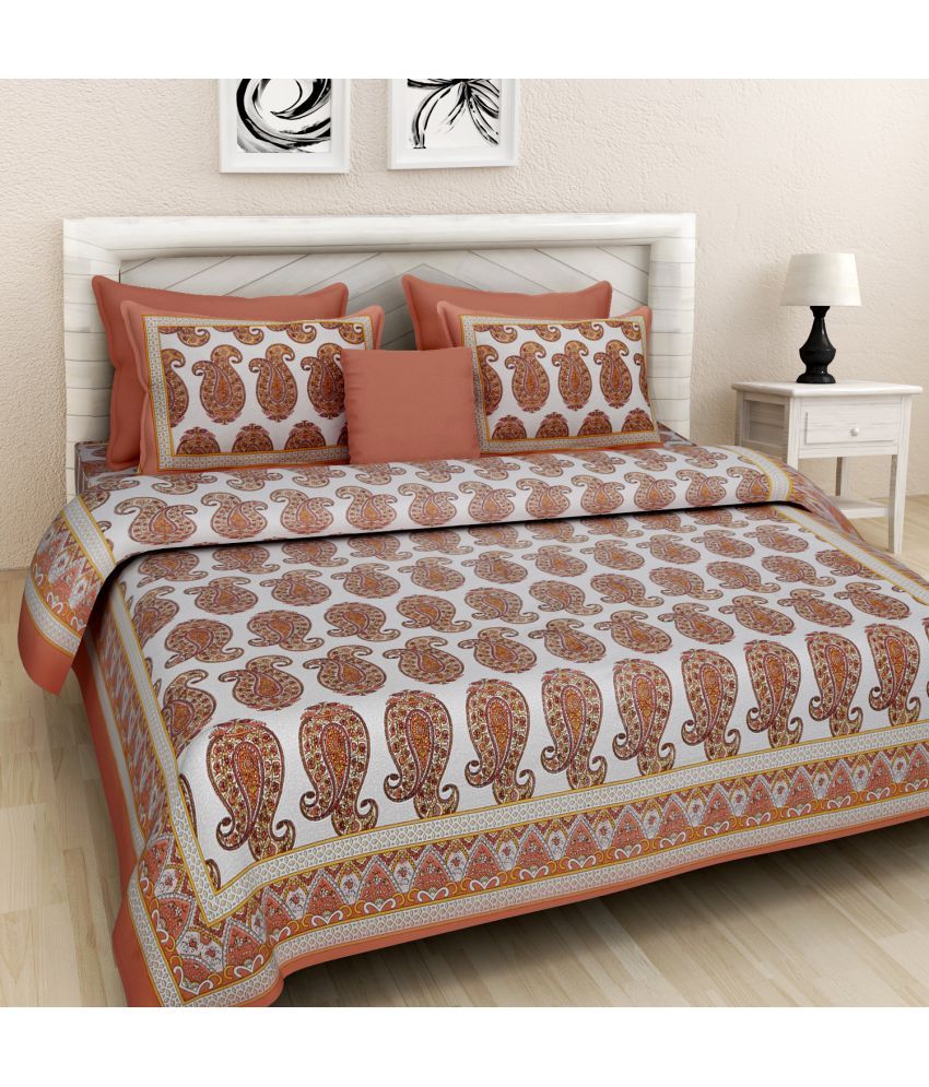 Rajasthan Decor Cotton Double Bedsheet with 2 Pillow Covers Buy